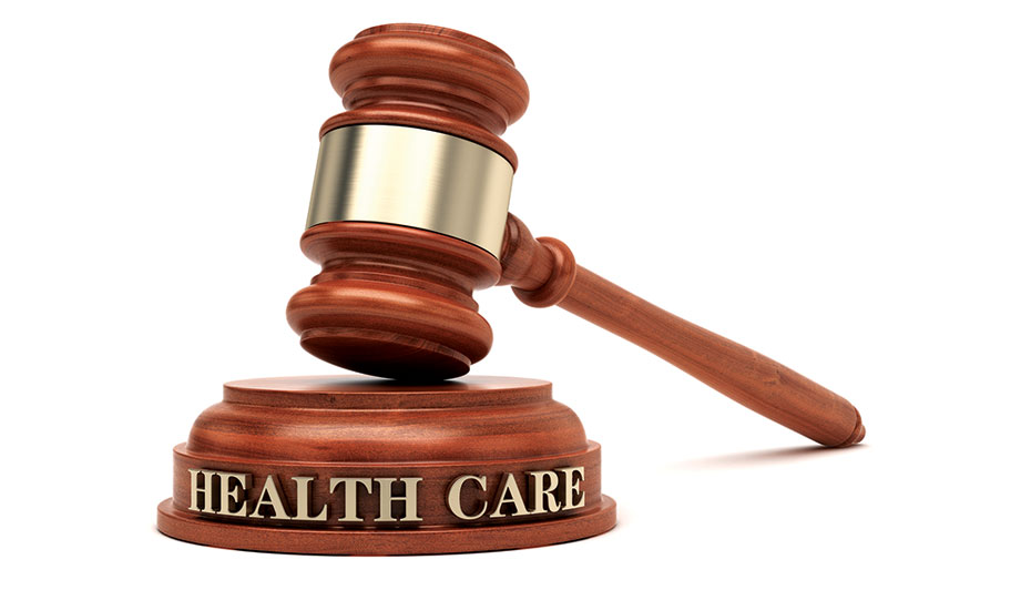 Health care written on gavel block