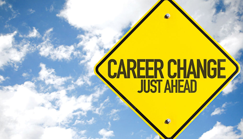 career change just ahead road sign