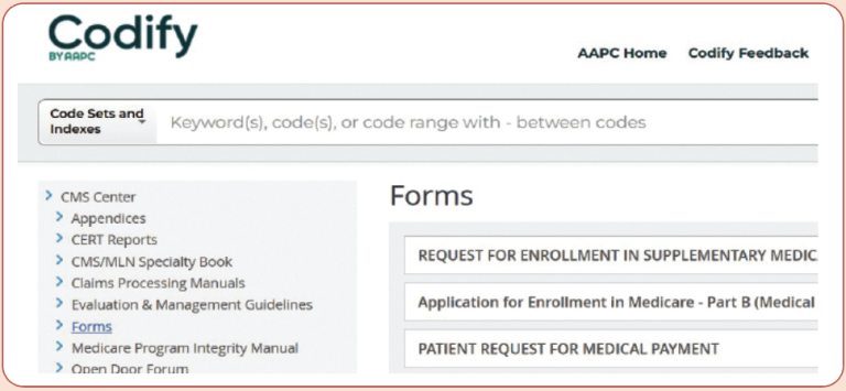 Access Fillable CMS Forms on Codify - AAPC Knowledge Center